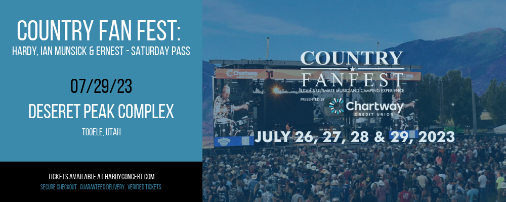 Country Fan Fest: Hardy, Ian Munsick & Ernest - Saturday Pass at Hardy Concerts